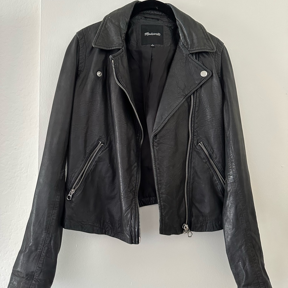 Washed leather Madewell leather jacket - Picture 2 of 4